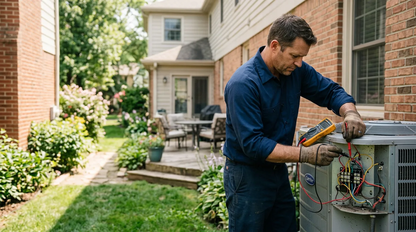 HVAC technician working near Bakersfield, VT